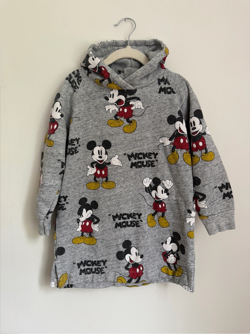 Zara x Disney Mickey Mouse Grey Kids Hooded Sweater Dress